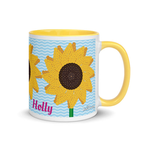 Sunflower Mug Knitting Mug Stitches Mug